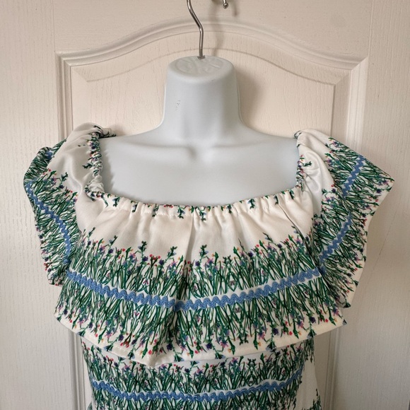 Anthropologie Beetle Beetle Gentiana Garden Off the Shoulder Dress Small - Picture 4 of 8